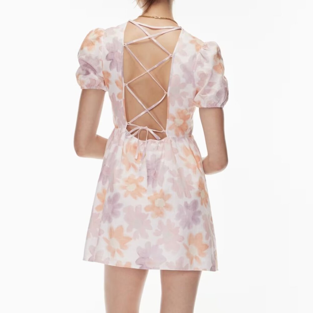 Aritzia Sunday Best saida dress Puff-sleeve babydoll dress - Picture 3 of 8